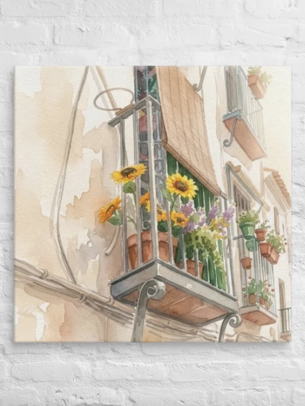 Mediterranean Spanish Village Watercolor Wall Art Canvas product image (25)