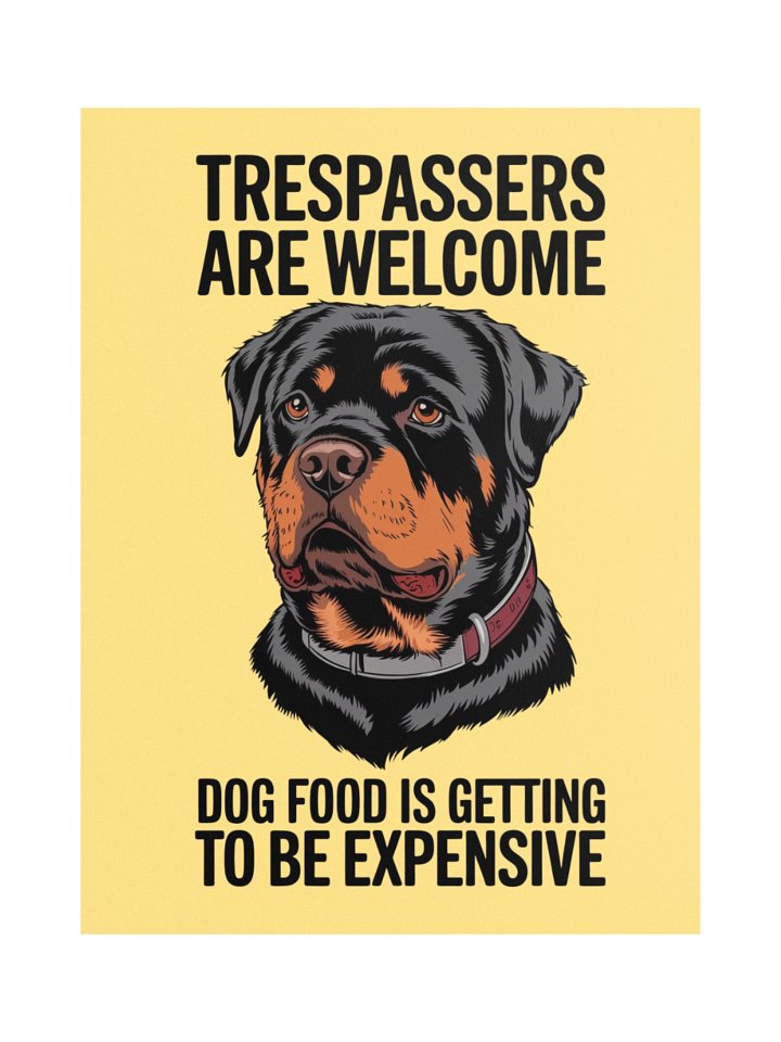 Trespassers Are Welcome Rottweiler Poster product image (2)