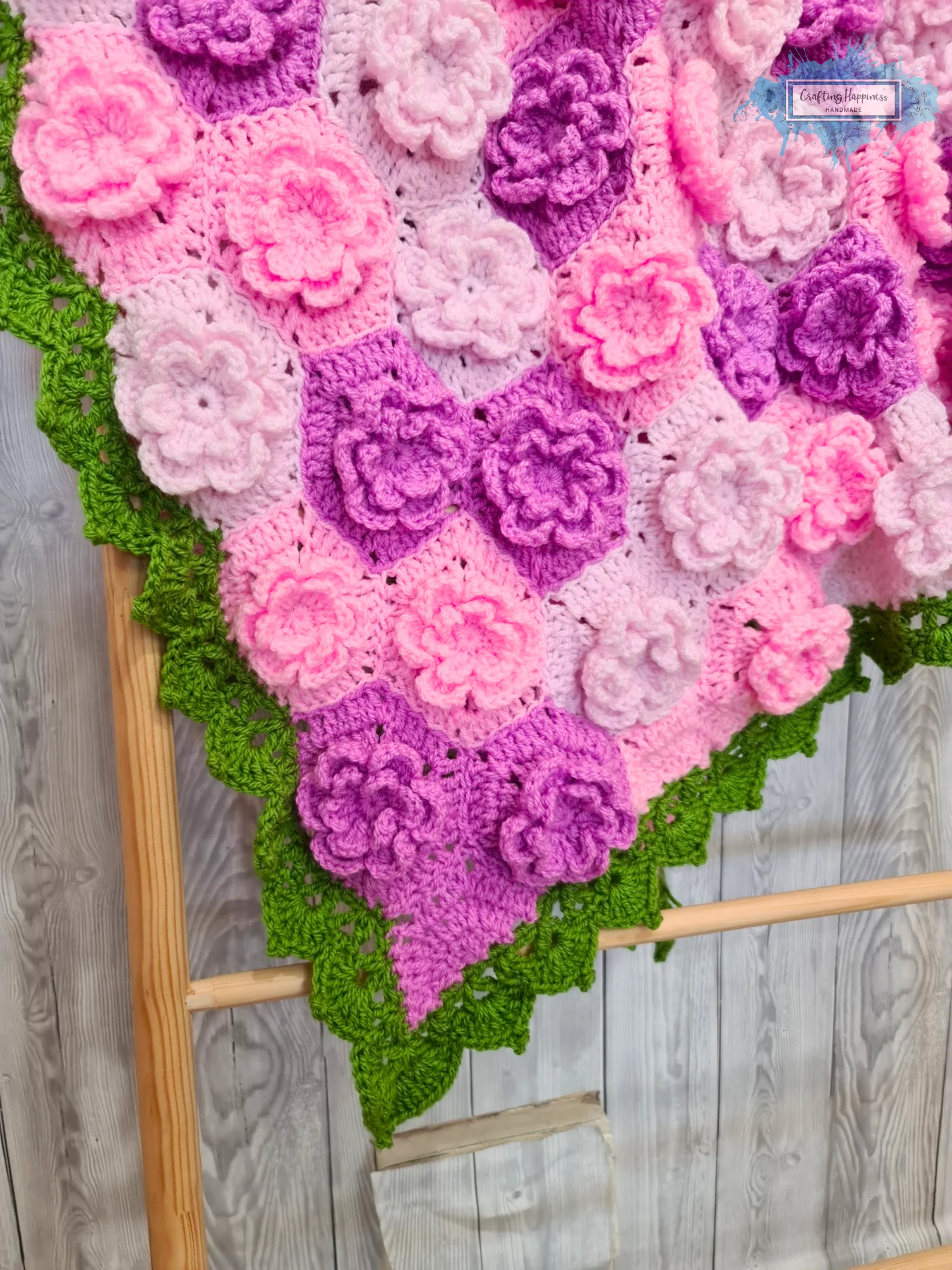 Flower Hexagon Crochet Baby Blanket Pattern | Summer Garden Afghan (PDF Pattern) product image (2)