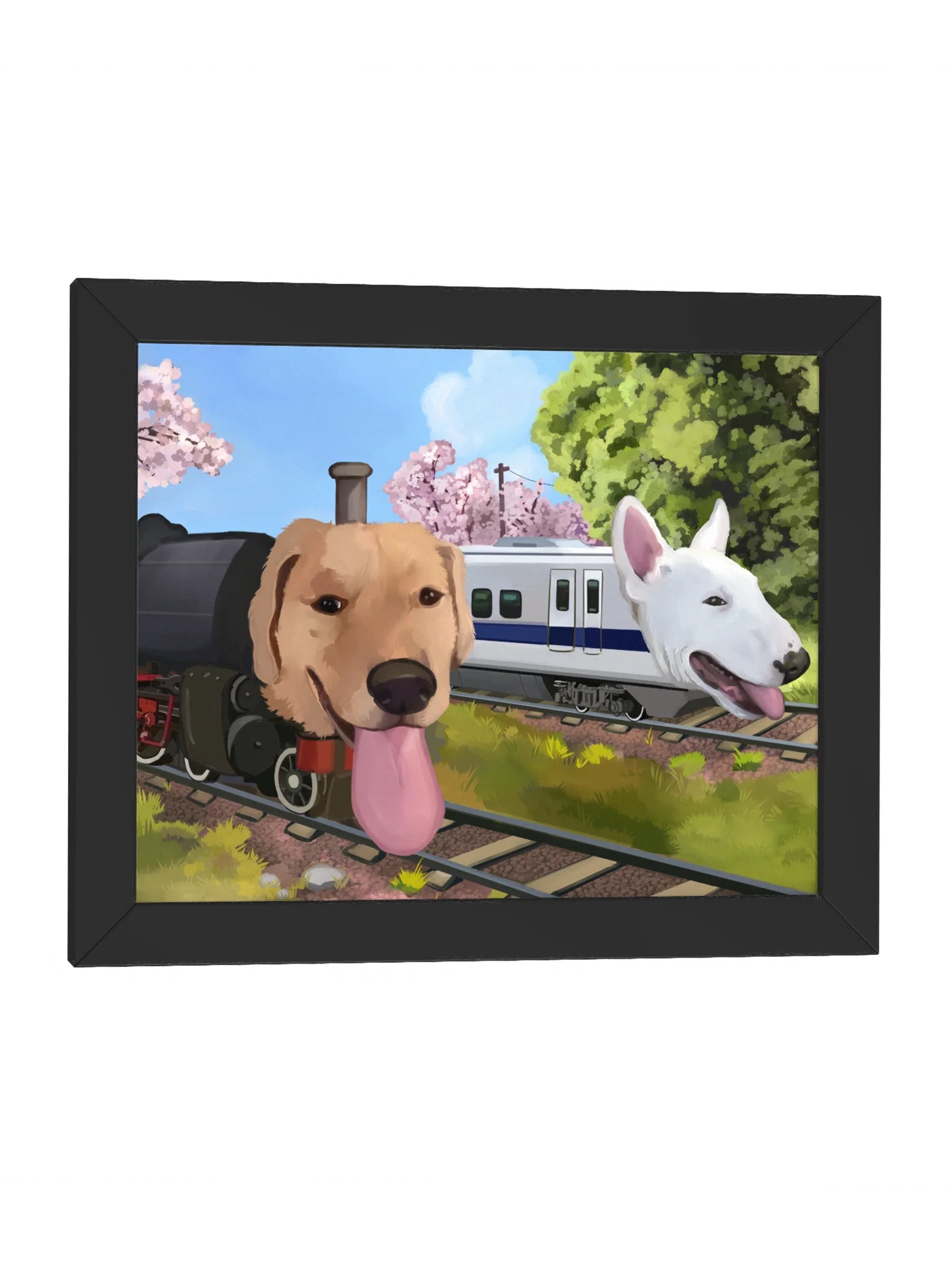 train dogs framed poster product image (16)