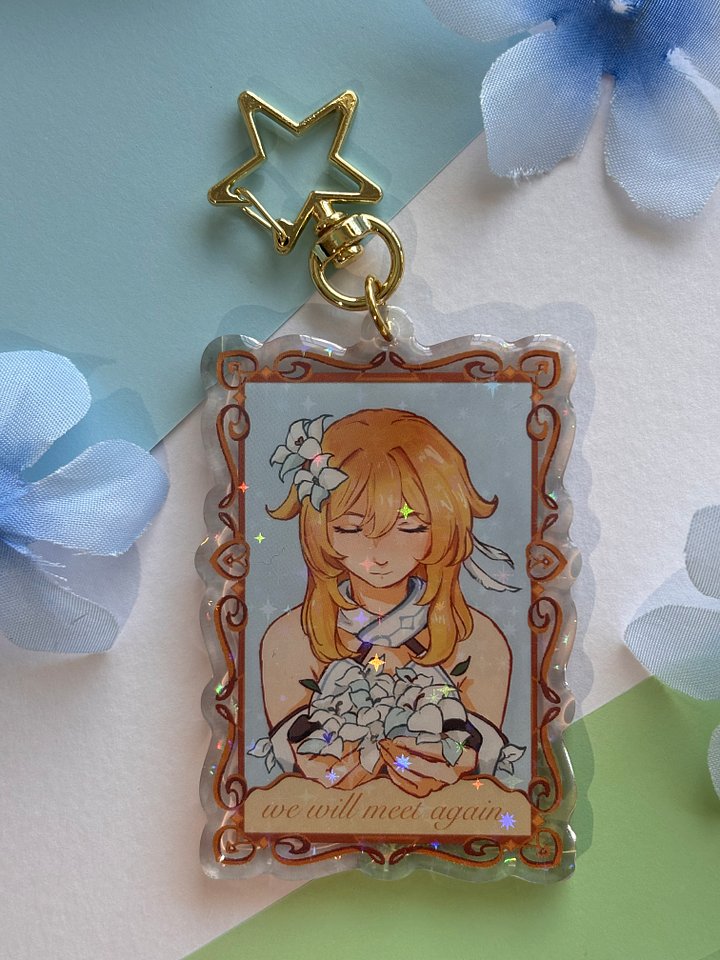 Aether/Lumine double-sided epoxy holographic keychain product image (2)
