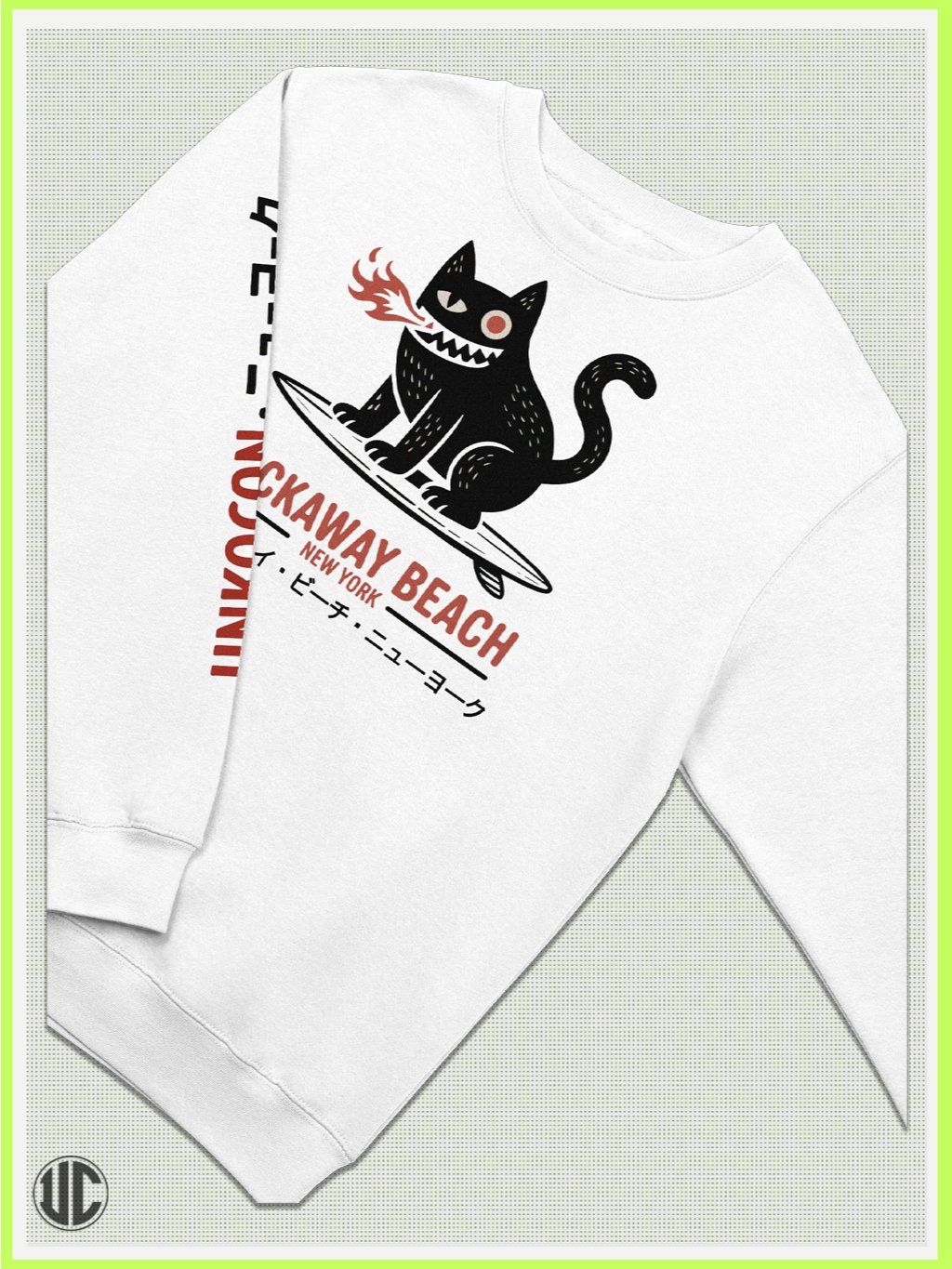 UnkoCon – Rockaway Beach NY Surfer Crew Neck Sweatshirt product image (2)
