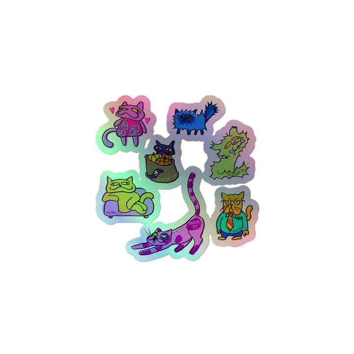 Skrunkly Scrungled Cats Holofoil Stickers product image (1)