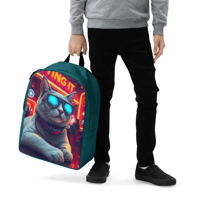 Minimalist Backpack-Futuristic Cat with Sunglasses product image (3)