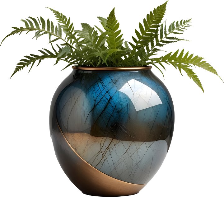 Celestial Grace – Luxury Labradorite & Bronze Vase PNG product image (1)