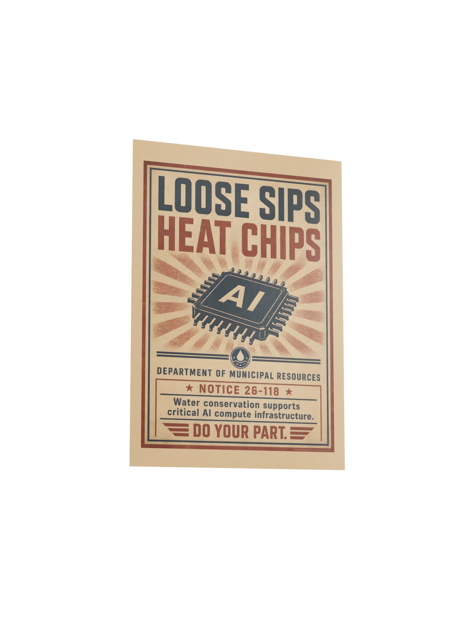 Loose Sips Heat Chips — Dystopian Water Wars Conservation Poster product image (3)