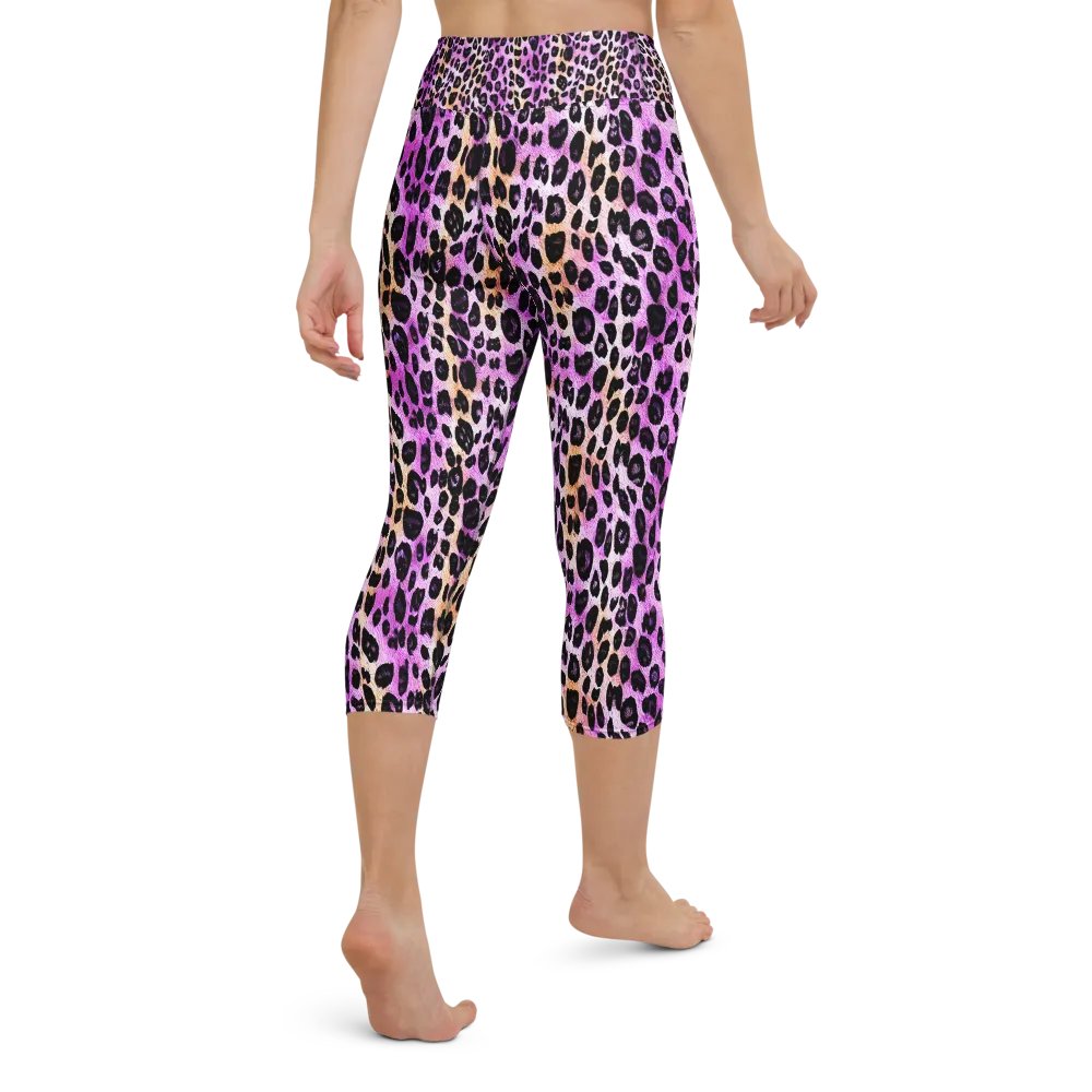Purple Beige Leopard Capri Leggings product image (3)