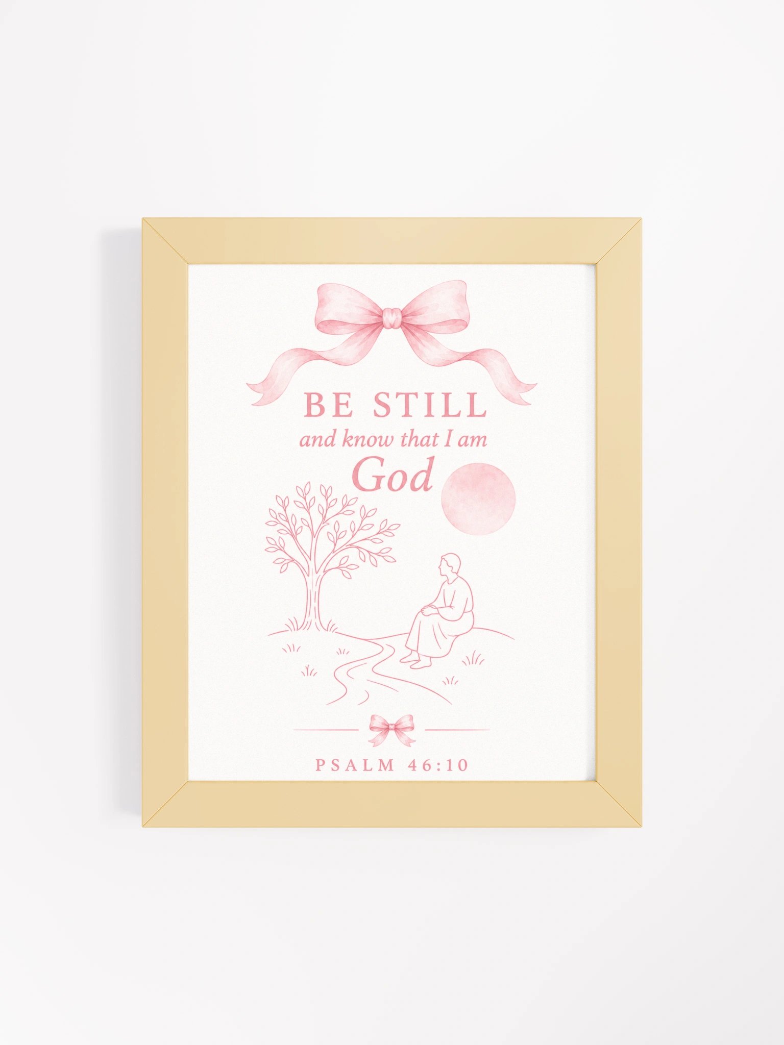 Be Still And Know That I Am God Psalm 46:10 Faith | Pink Coquette Framed Christian Wall Art product image (4)