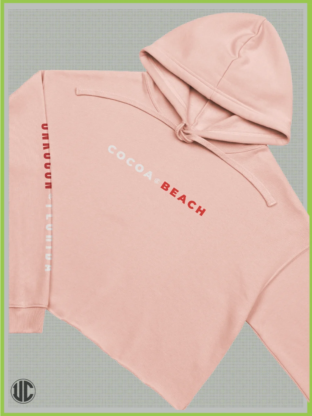 Cocoa Beach Crop Hoodie for Women – Cute Surf Graphic, Streetwear Fit, Soft Cotton Pullover product image (4)