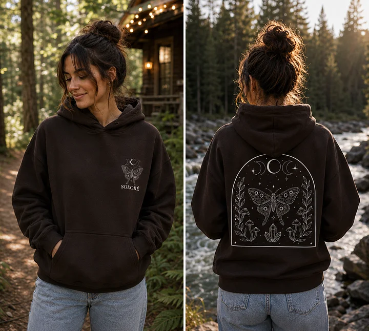 Midnight Botanica - Moth Hoodie