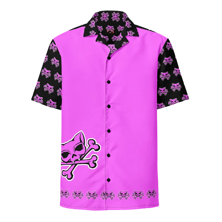 Pink and Blaque Kat Skull Hawaiin Shirt product image (1)