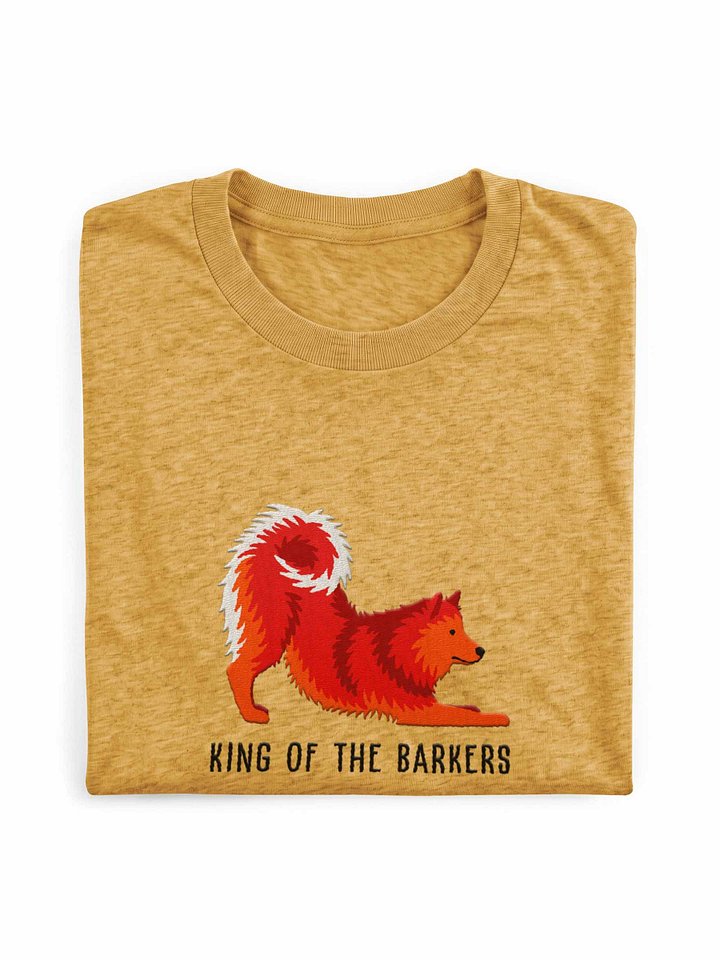 King of the Barkers T-Shirt(Embroidered) of a Finnish Spitz(Red) product image (1)