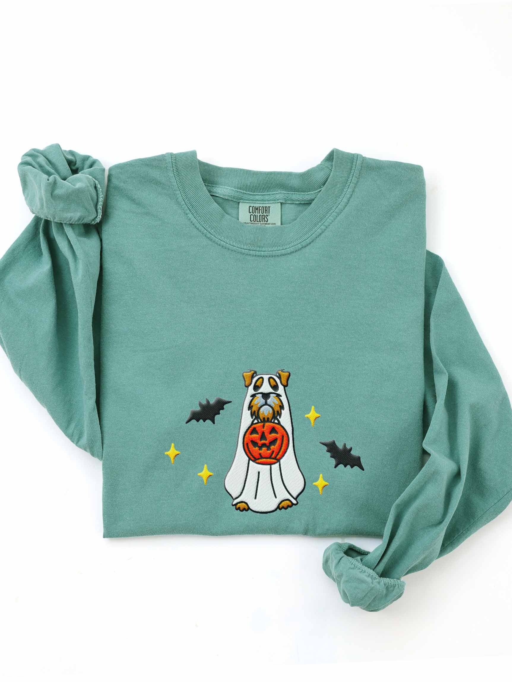 Halloween Soft-Coated Wheaten Terrier(Gold) Embroidered Long-Sleeve T-Shirt product image (1)