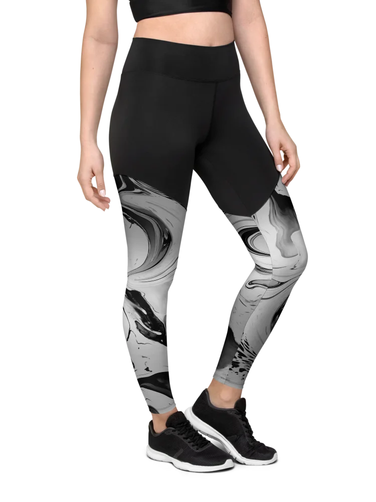 Black Marble-Sports Leggings product image (4)
