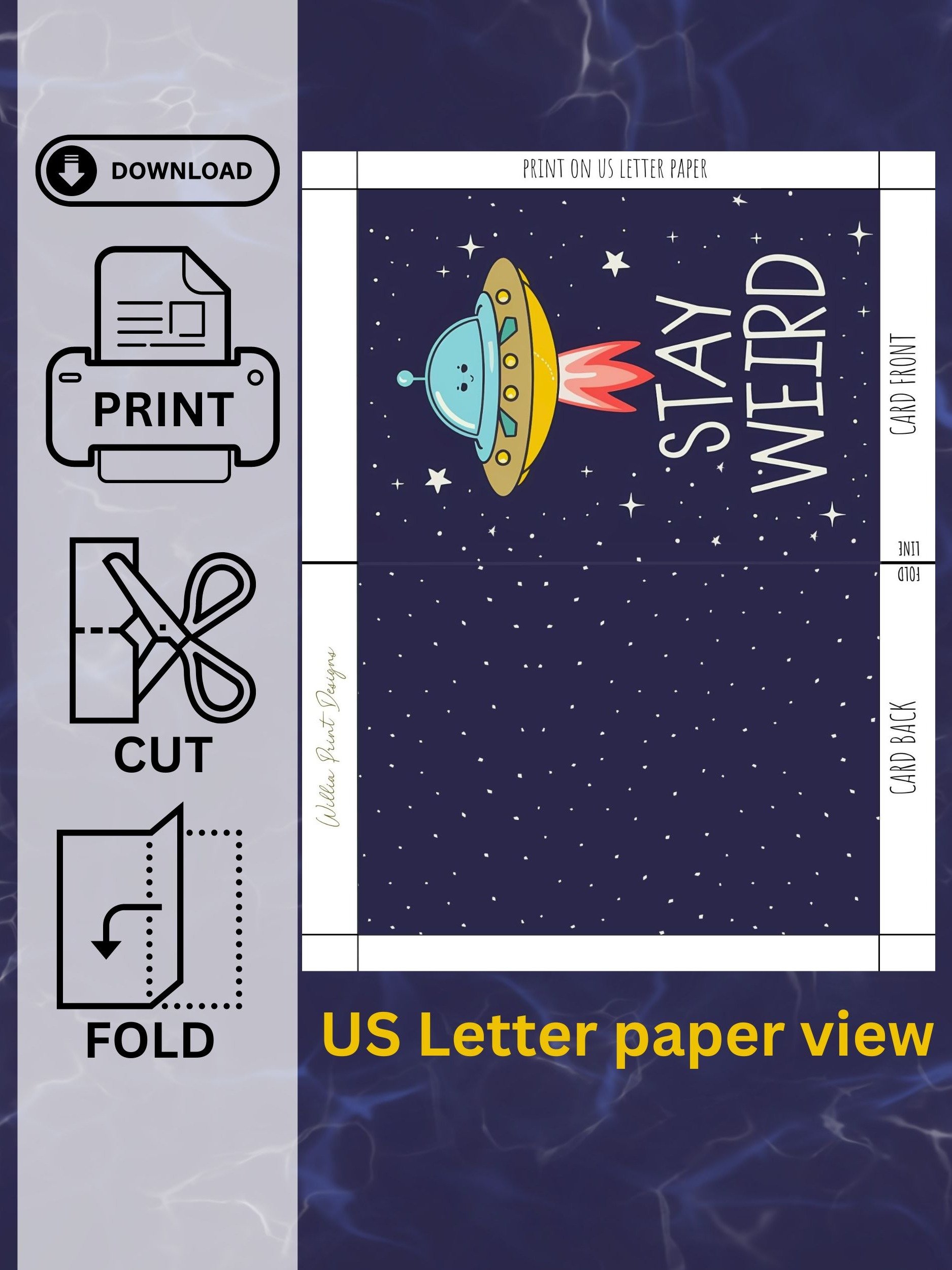 Stay Weird UFO Friendship Card (digital download) product image (2)