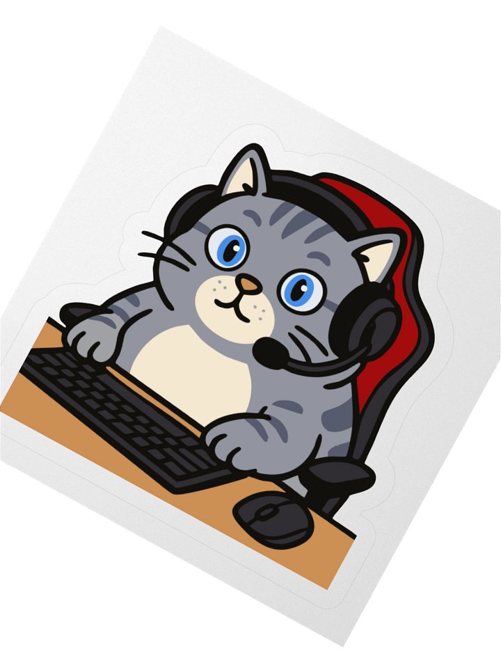 westley the gamer cat sticker product image (5)