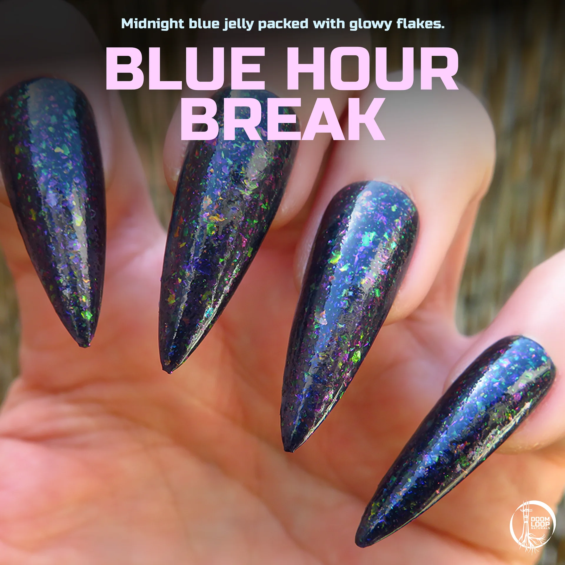 BLUE HOUR BREAK - Midnight Blue Jelly Flakie Nail Polish product image (1)