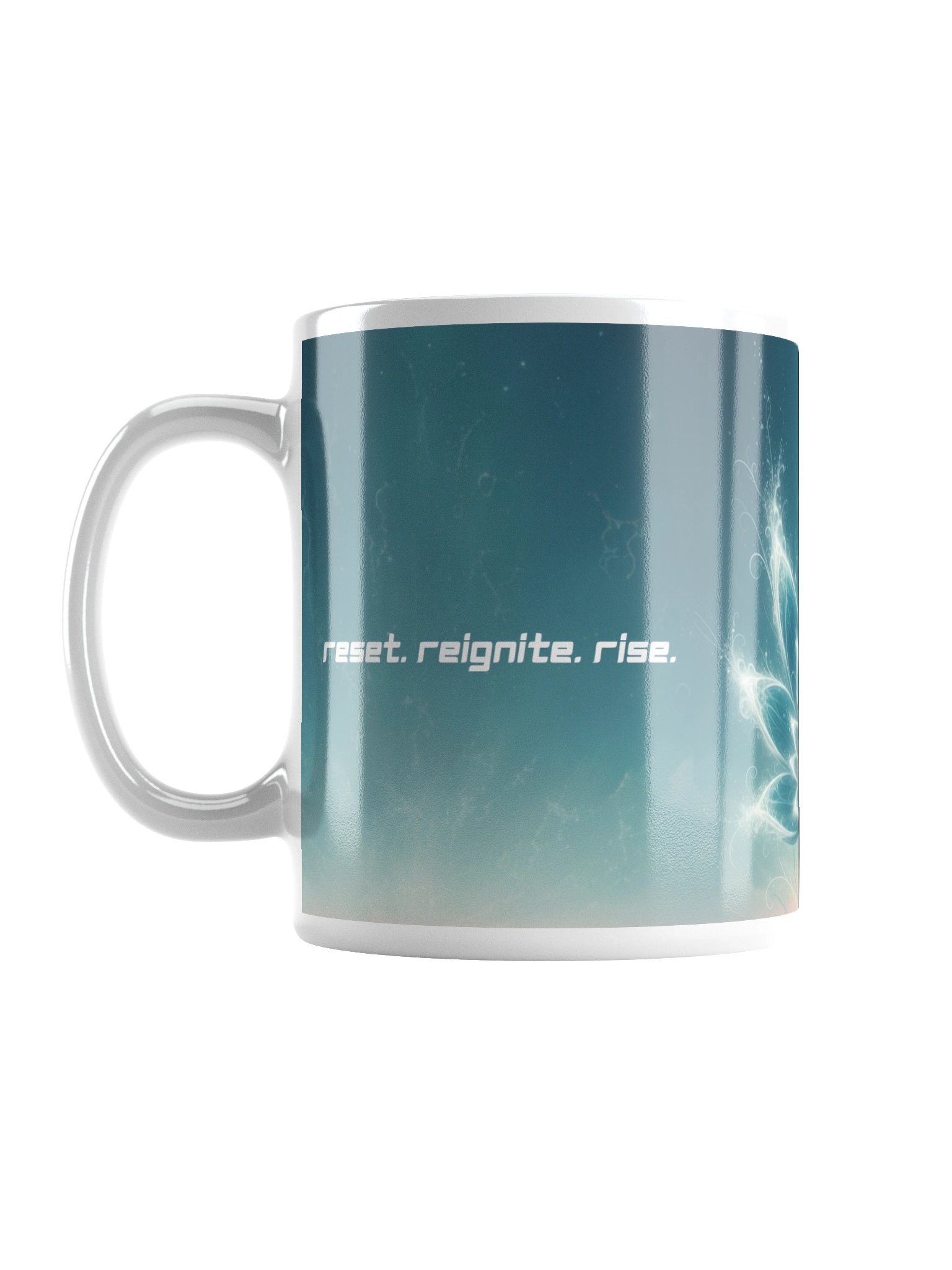 Reset. Reignite. Rise. Momentum Mug – Teal Bloom product image (3)