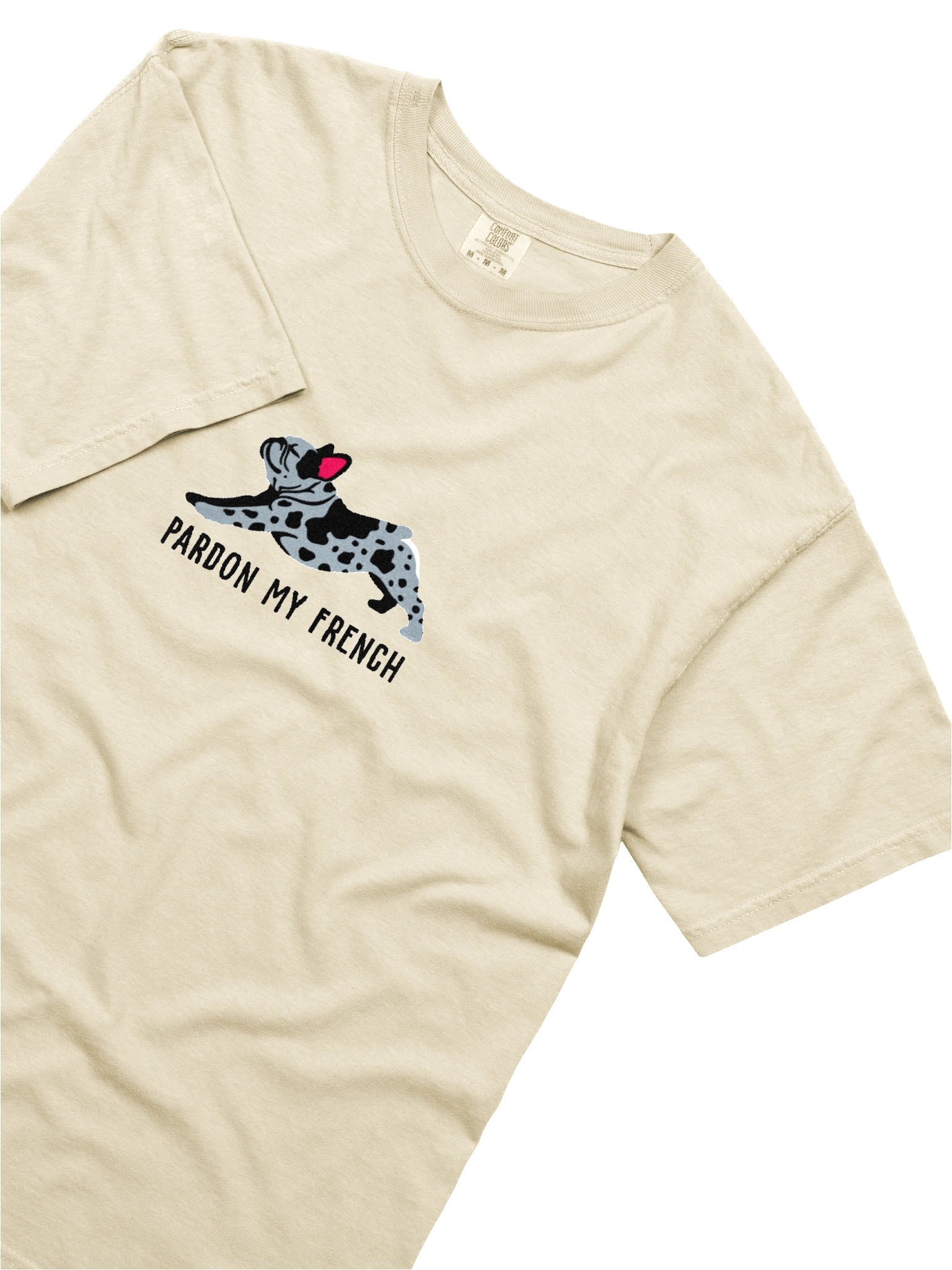 Pardon My French T-Shirt(Embroidered) of a French Bulldog(Blue Merle) product image (8)