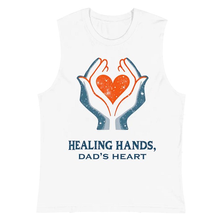 Flaming Heart , Dad's heart, Healing Hands Muscle Tank product image (6)