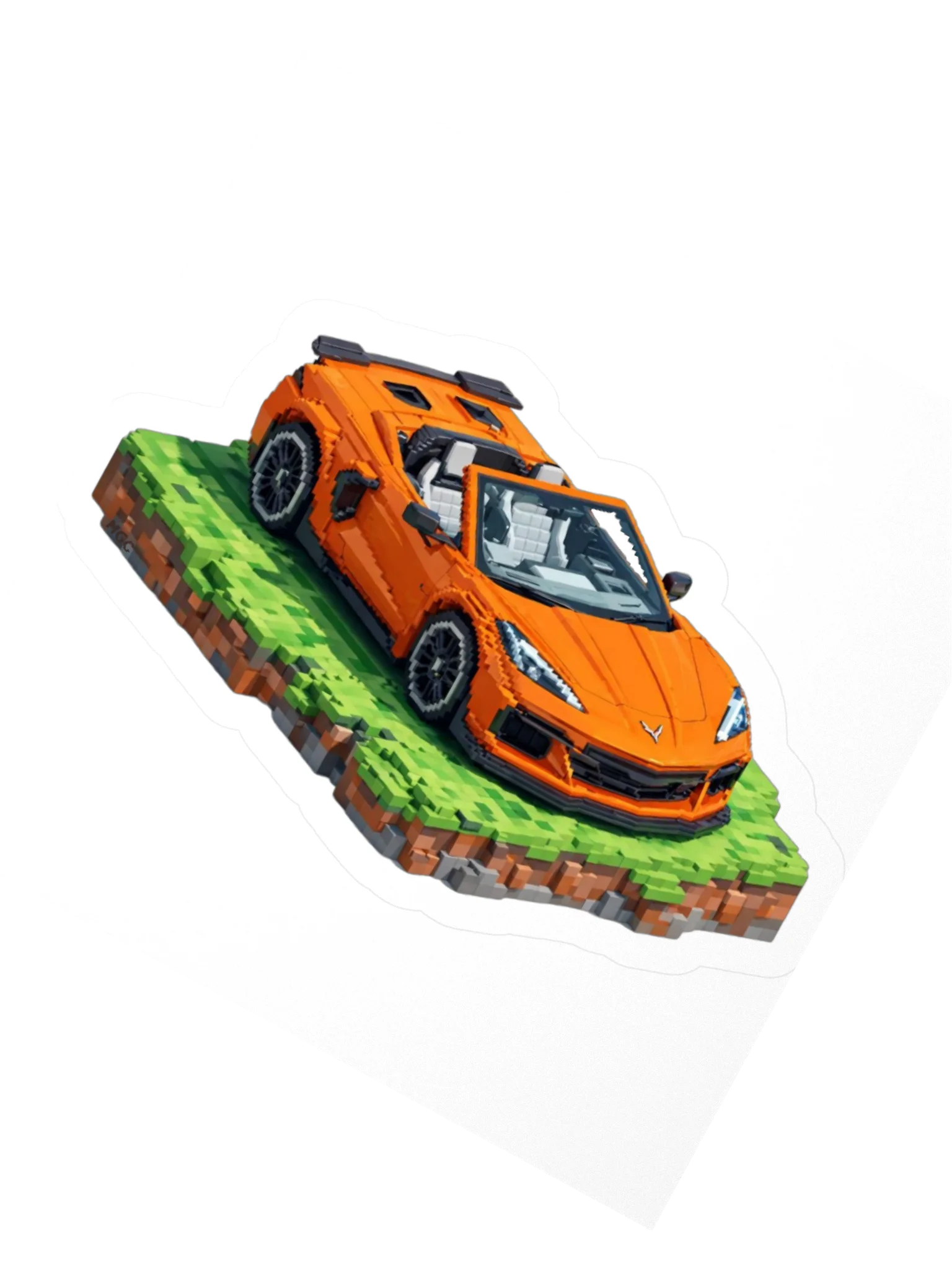 Orange Corvette Z06 Sticker (Pixel, Retro, Minecraft) product image (6)