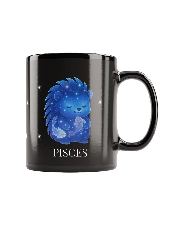 Zodiac hedgie black Pisces mug product image (1)