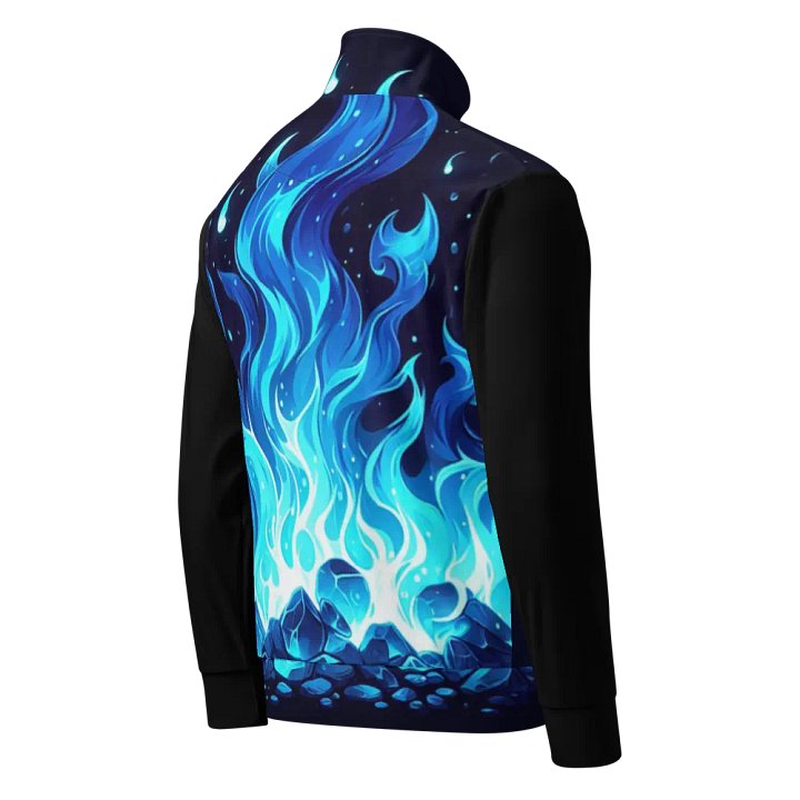 Ethereal Blue Flame Unisex Track Jacket | AI Design product image (2)