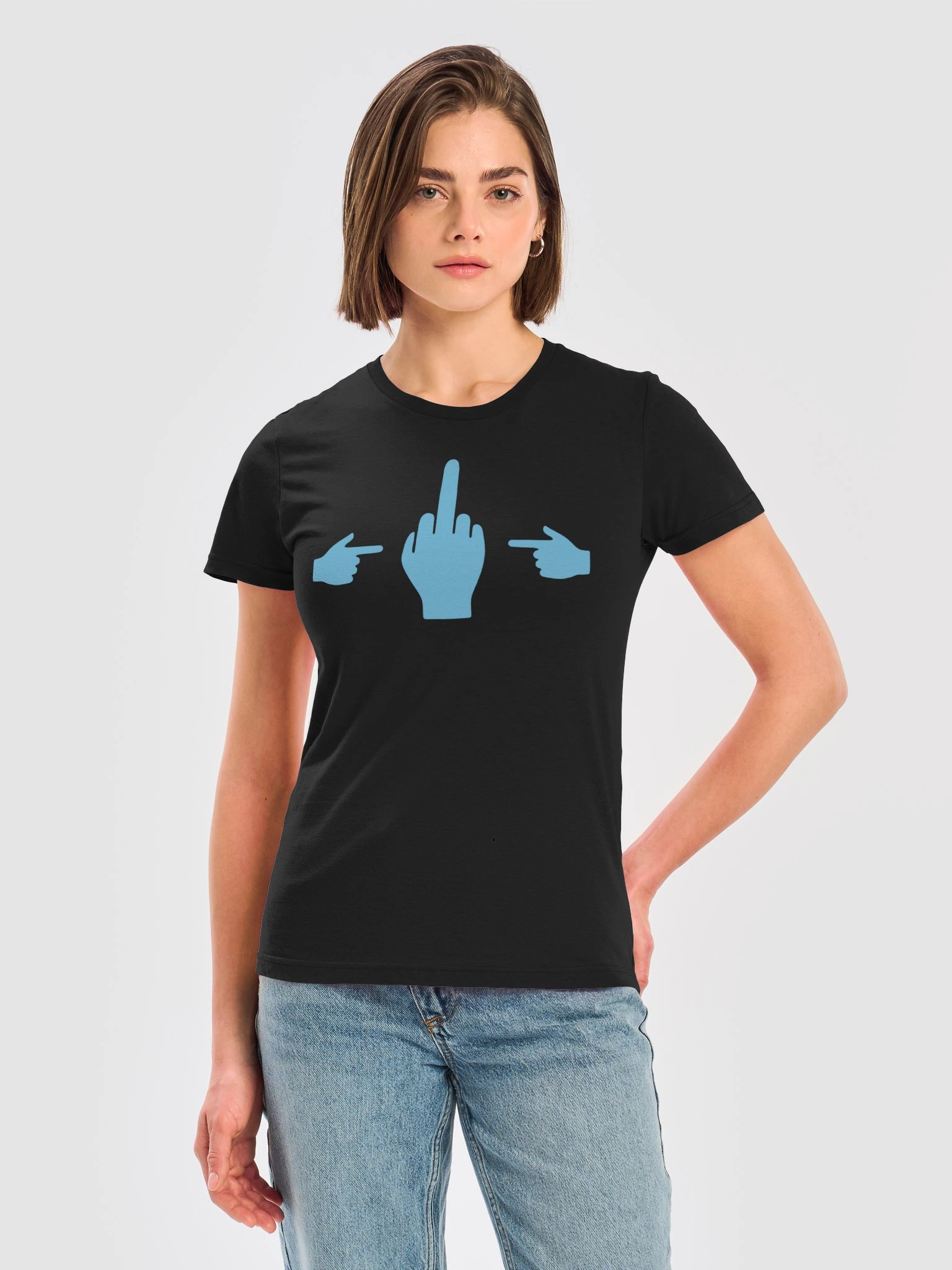 No Middle Finger Point ShopCo Light Blue Gildan Women's Tee product image (17)