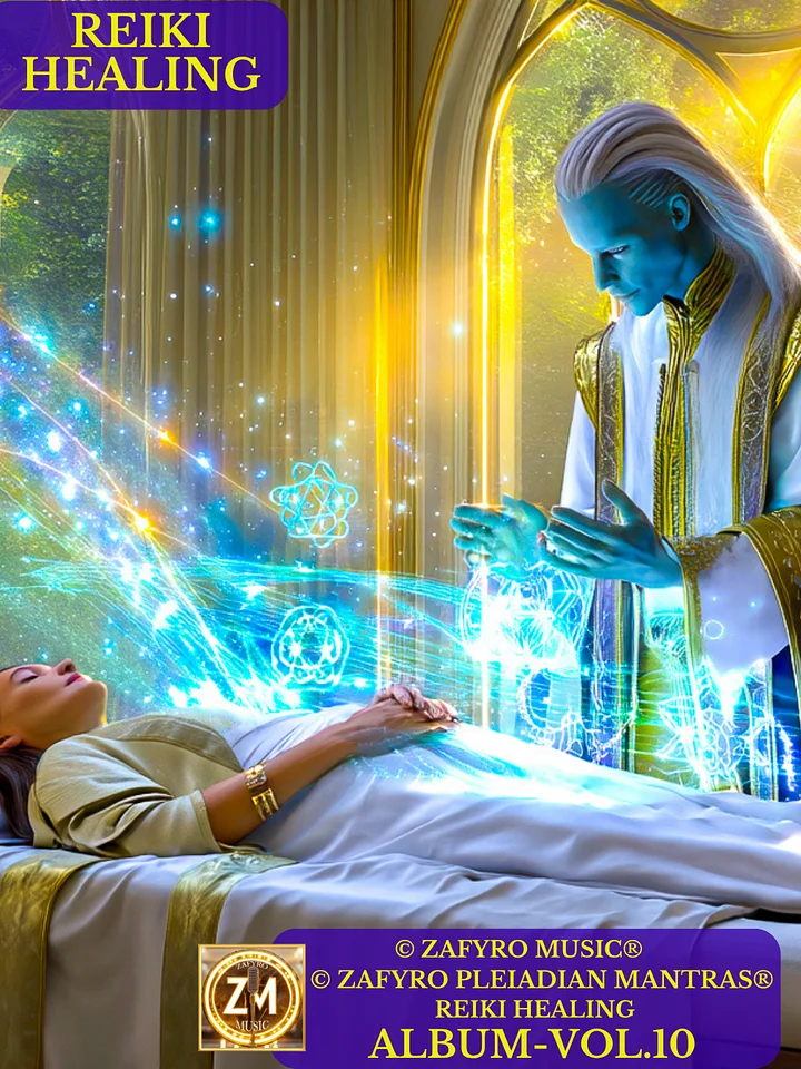 ÁLBUM - VOL. 10 (MUSIC) - REIKI HEALING – POWERFUL (© ZAFYRO PLEIADIAN MANTRAS®).THE HEALING AND GIFT OF THE ASCENDED MASTERS TO HUMAN BEINGS product image (1)