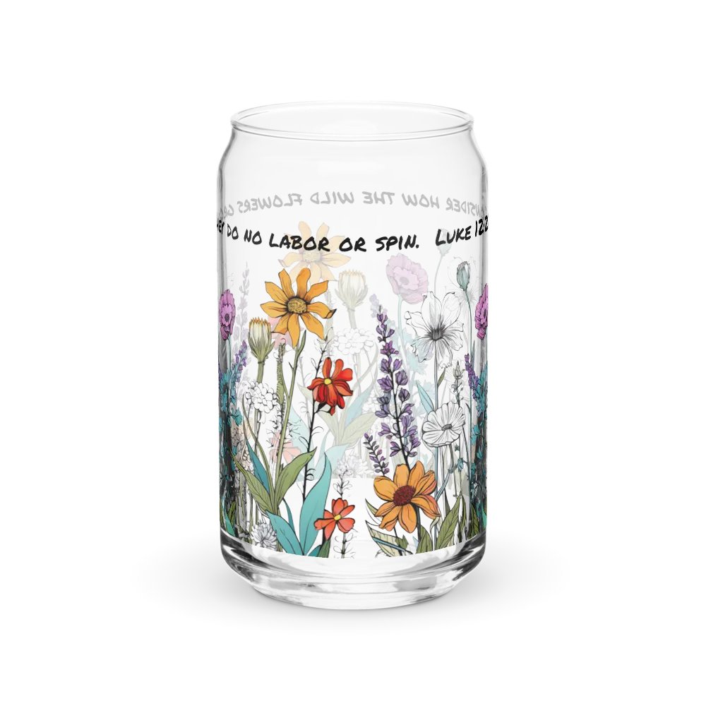 Wildflower Luke 12:27 Can-Shaped Glass Tumbler product image (7)