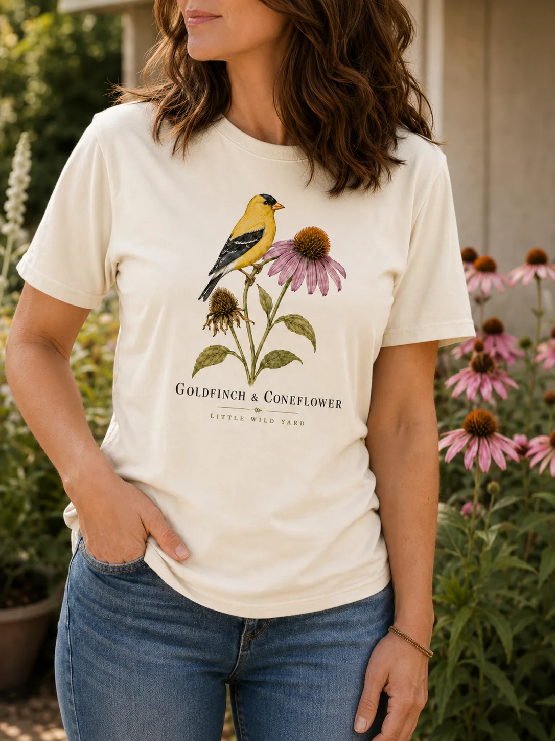 Goldfinch & Coneflower T-shirt product image (2)