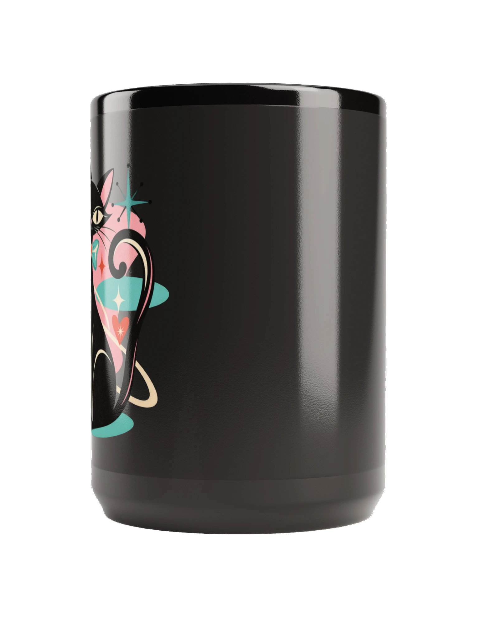 Love Cat – Atomic Cat Girl Black 15 oz Mug product image (2)