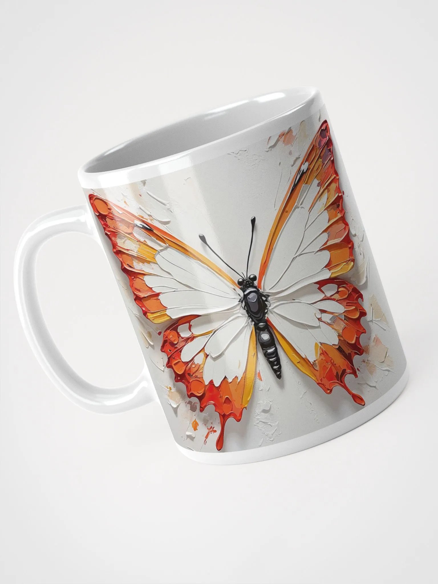 Sunset Soar Butterfly White Glossy Mug product image (2)
