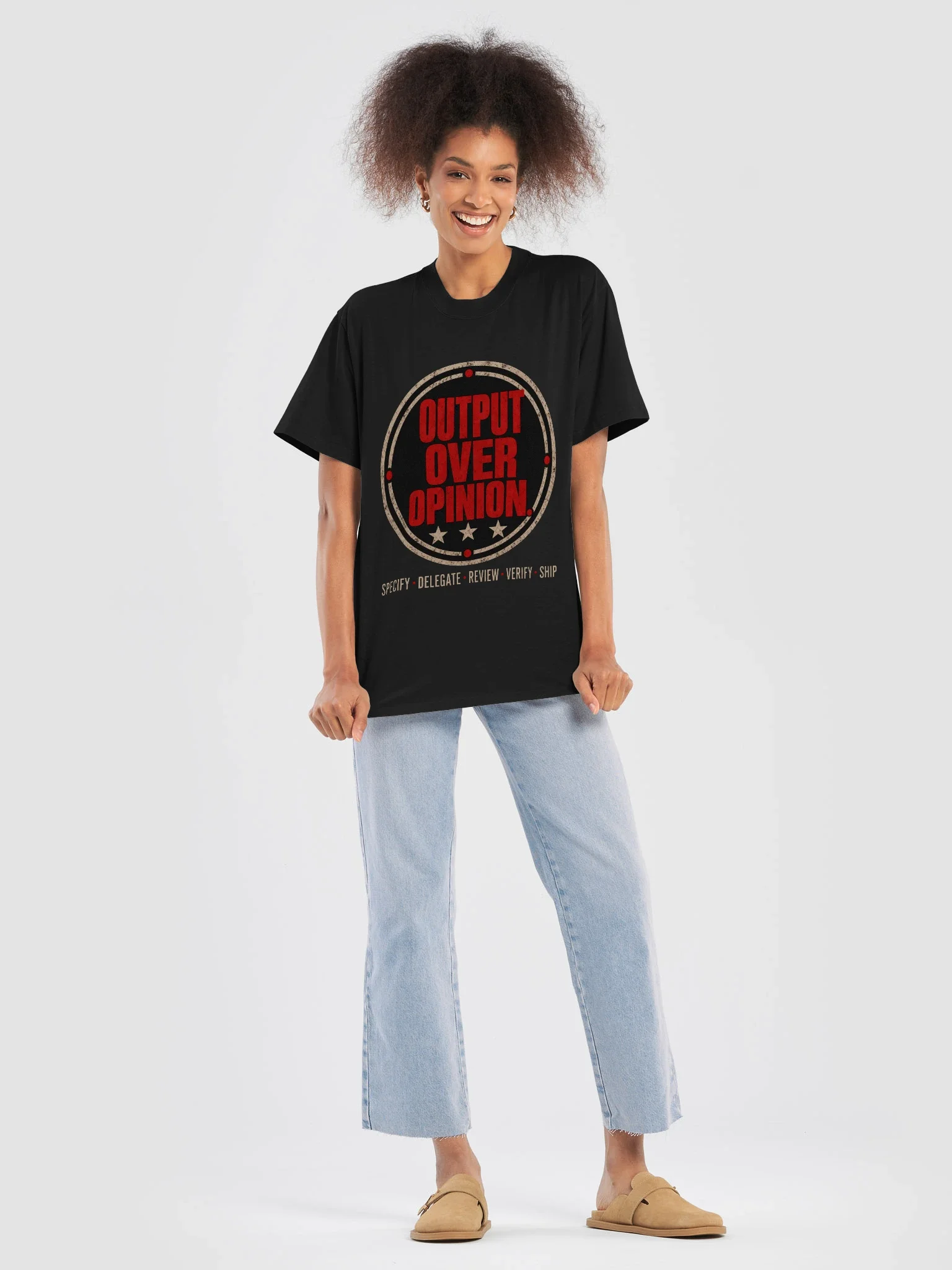 Output Over Opinion Tee — view 7