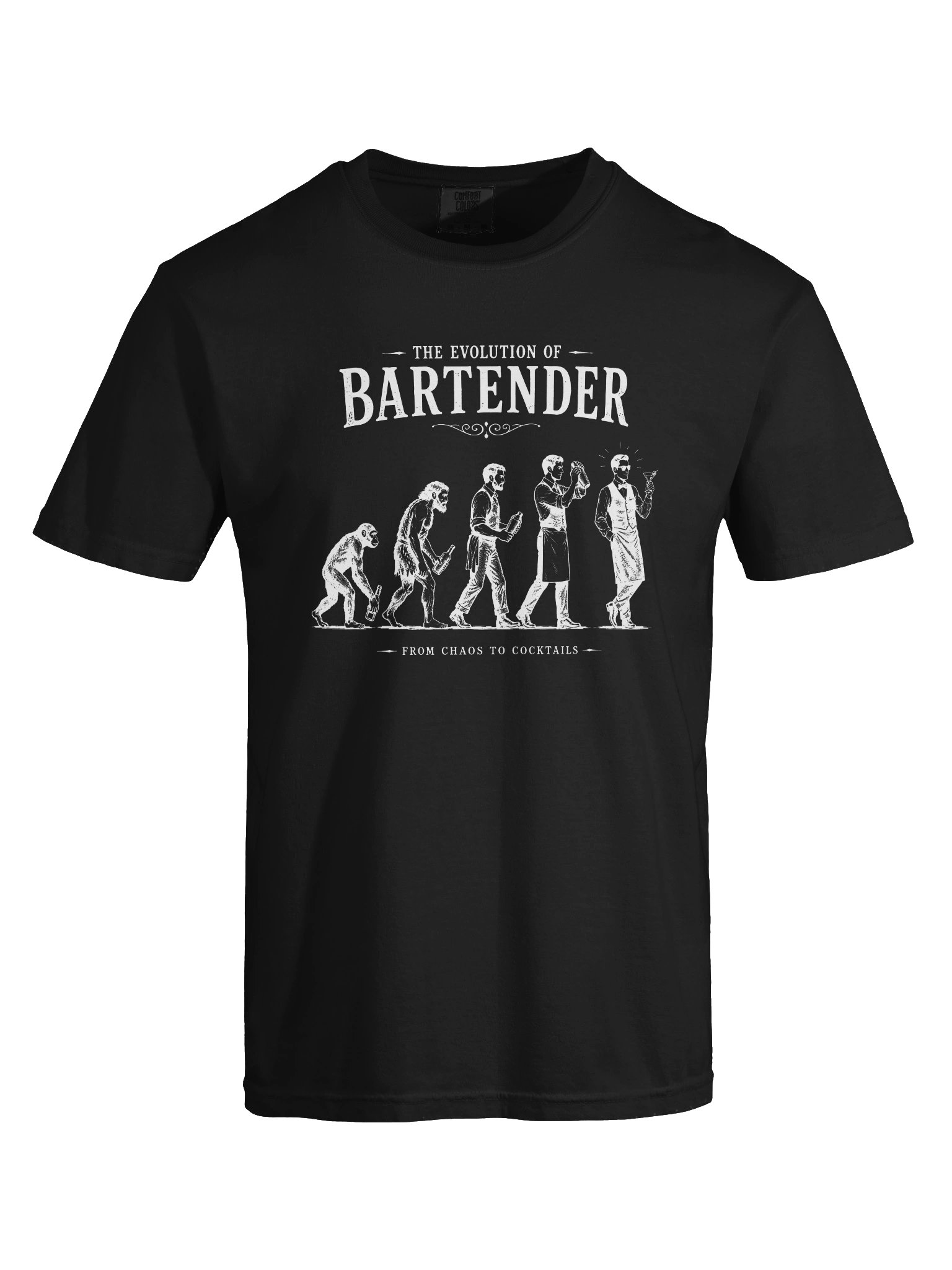 Funny Bartender Evolution T-Shirt | Vintage Mixology Graphic Tee product image (6)