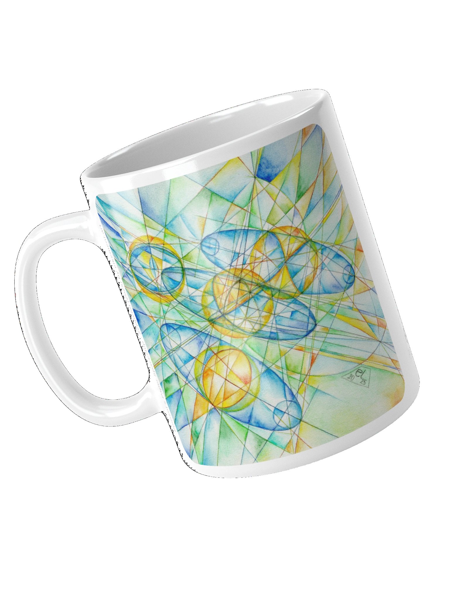 Poinsot's Paper Spaceship 2+3 - Gyroscope Physics Geometric Drawings Mug product image (7)