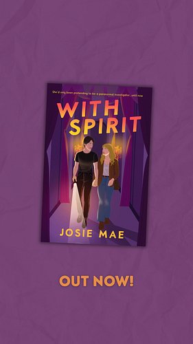 WITH SPIRIT by Josie Mae is available now on kindle unlimited, paperback, and e-book! 

🔦Skeptic x believer 
🧡Velma and Daphn...