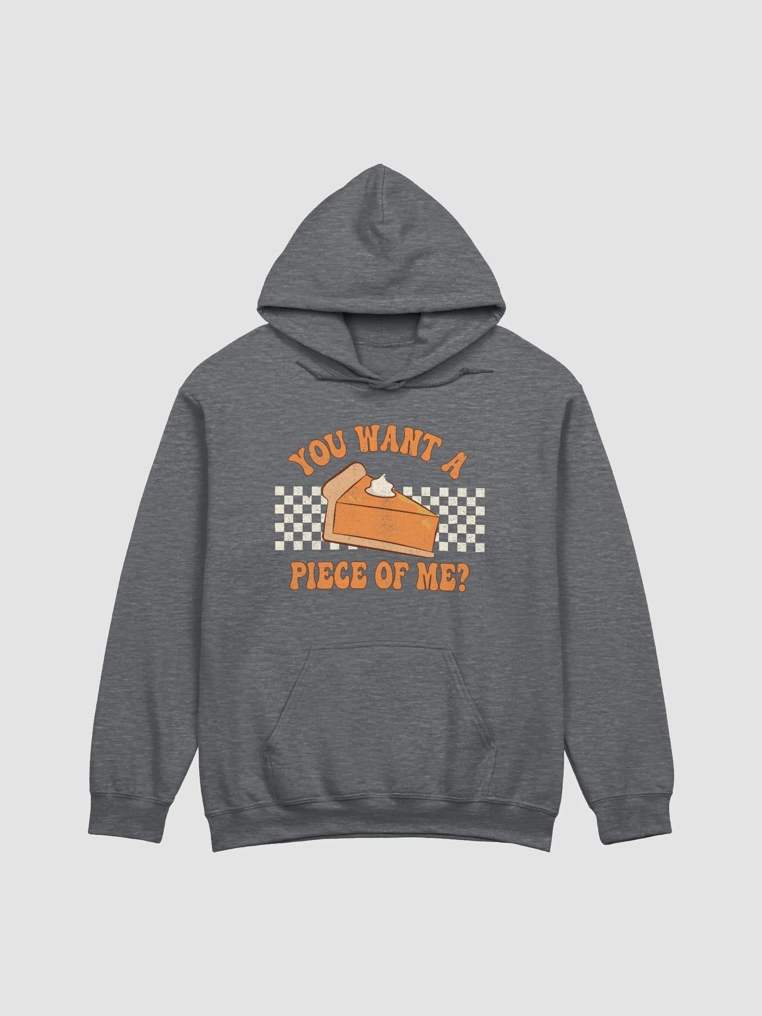 You Want a Piece of Me Pumpkin Pie Checkerboard Hooded Sweatshirt | Funny Fall and Halloween Hoodie product image (22)
