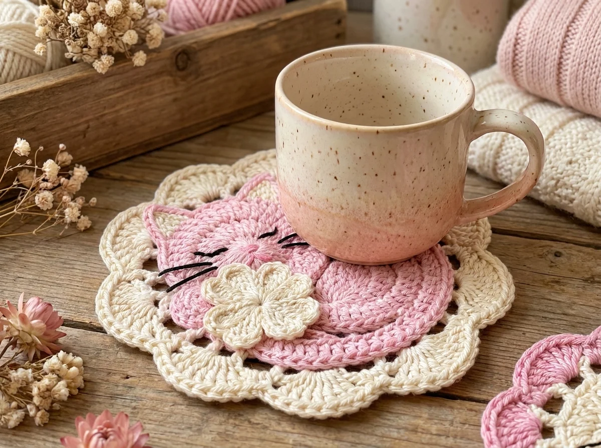 Sleeping Cat Crochet Coaster Pattern product image (9)