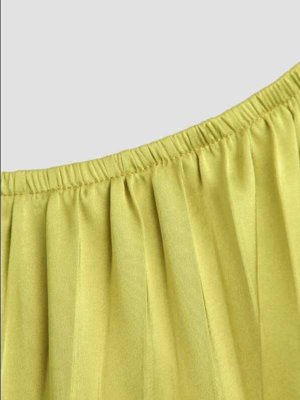 ADLEST Cut Out Waist Pleated Tie Satin Dress product image (5)