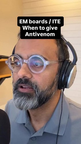 Do you know when to actually give antivenom for black widow spider bites? 

The only EM boards / ITE prep you can do on the w...