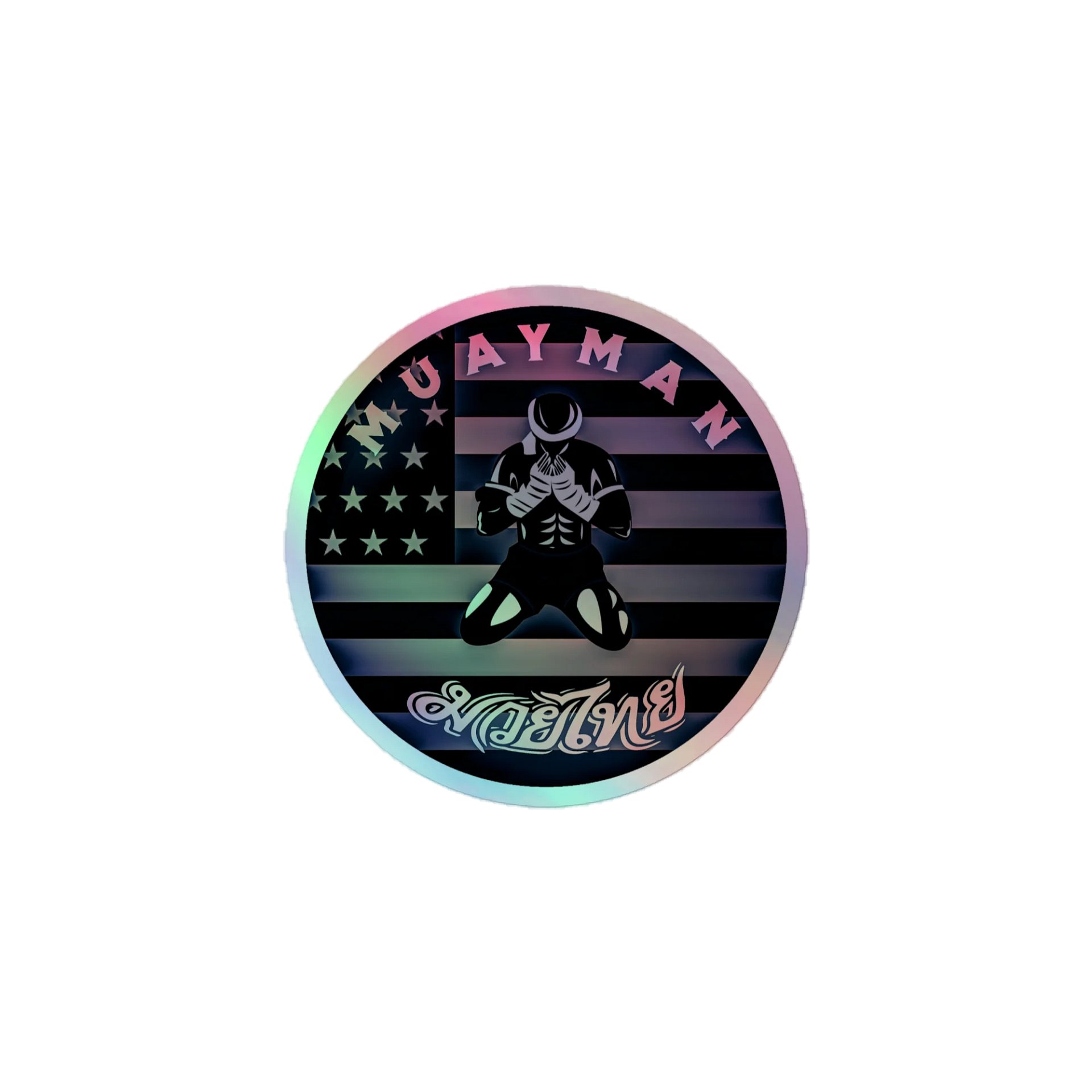 Muayman Sticker, Grayscale product image (1)