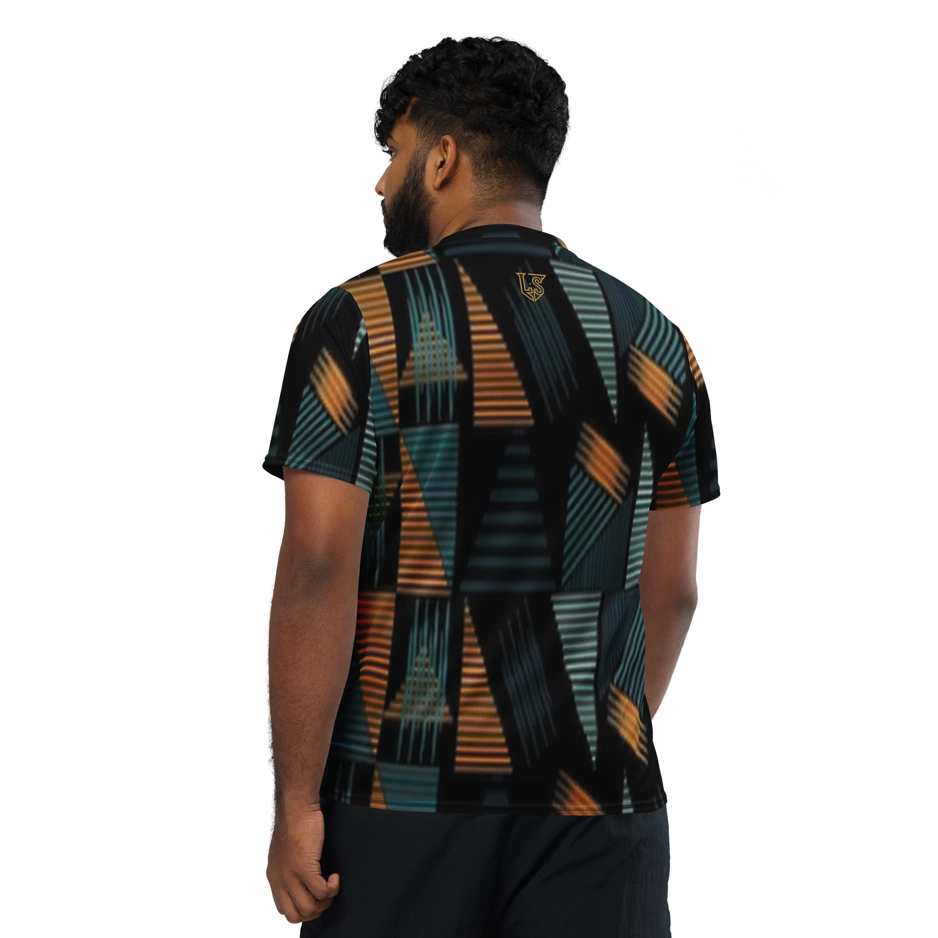 Lafate Store Designer Full Print Shirt Black Multicolor product image (3)