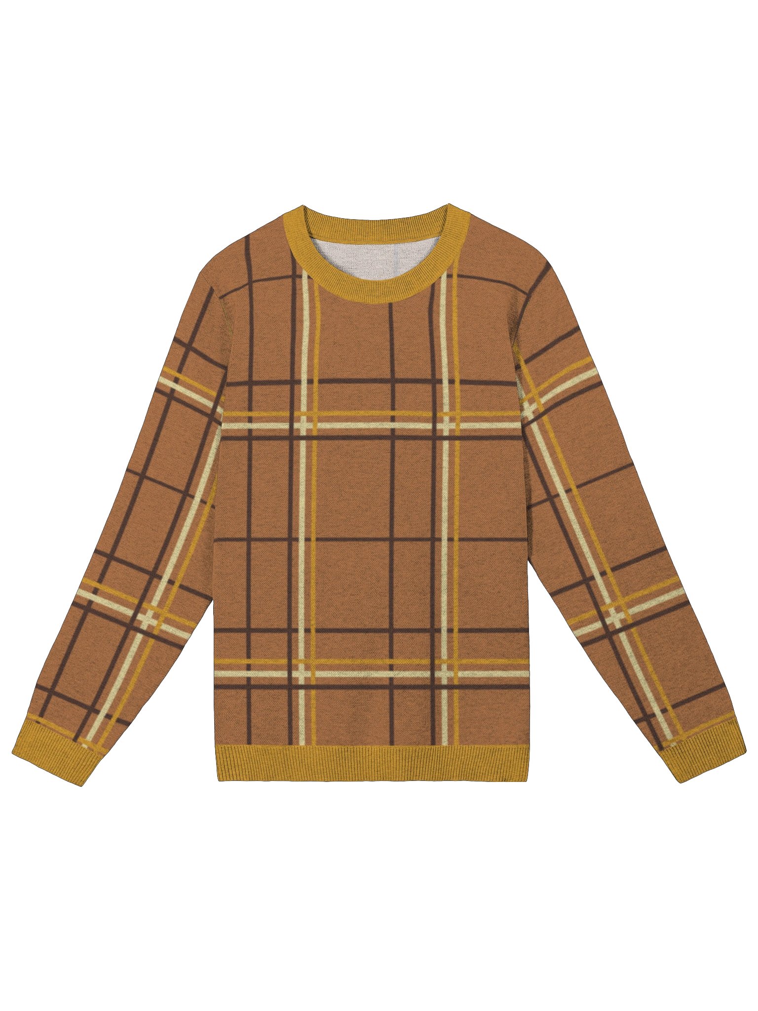 Plaid Coffee Unisex Knitted Sweater product image (2)