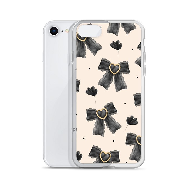 Watercolor Beaded-Heart Bow Clear iPhone Case product image (55)