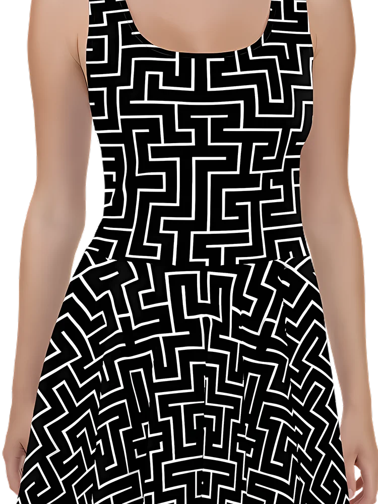 Dark Labyrinth Geometric Dress product image (2)