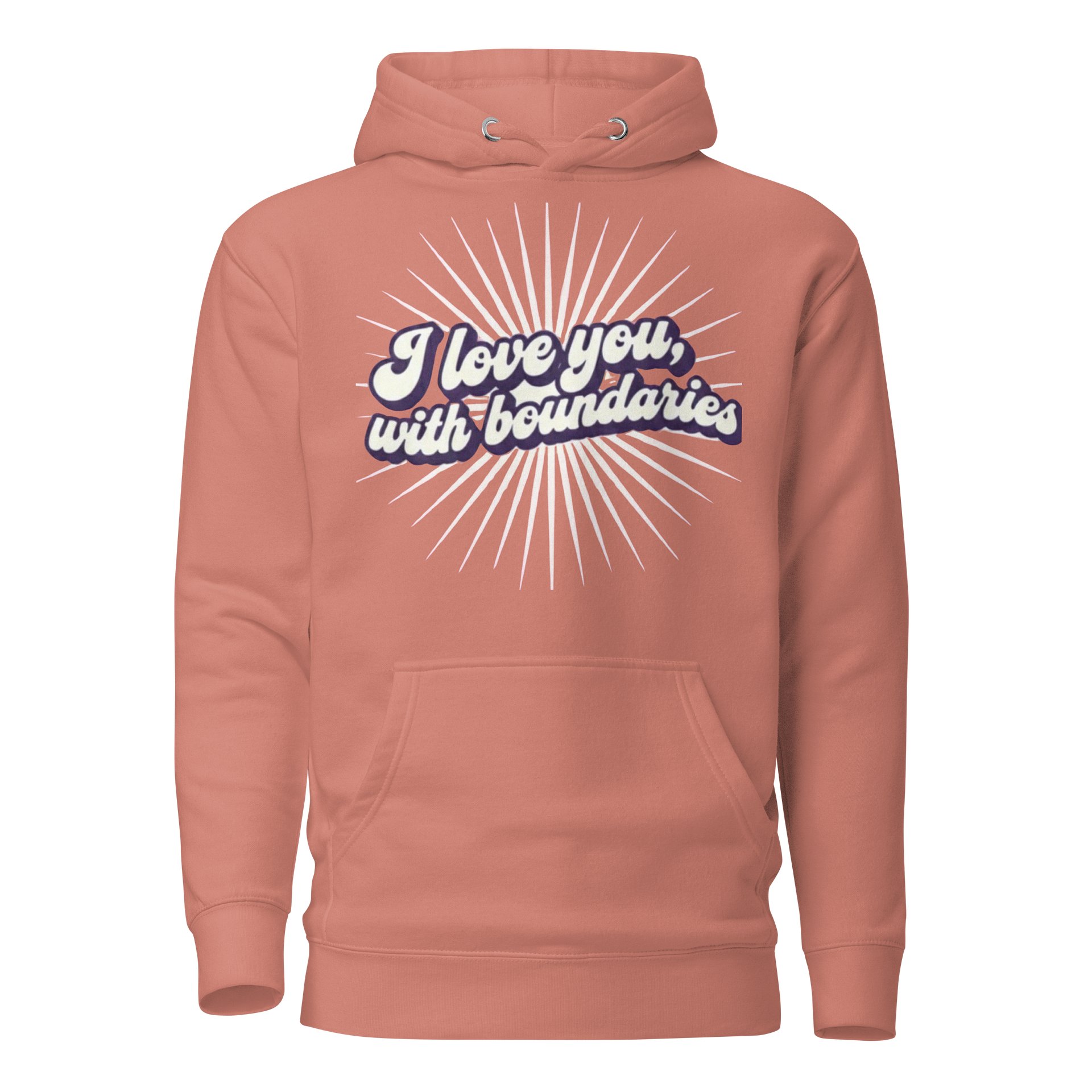 “ I love you, with boundaries” orange hoodie product image (1)