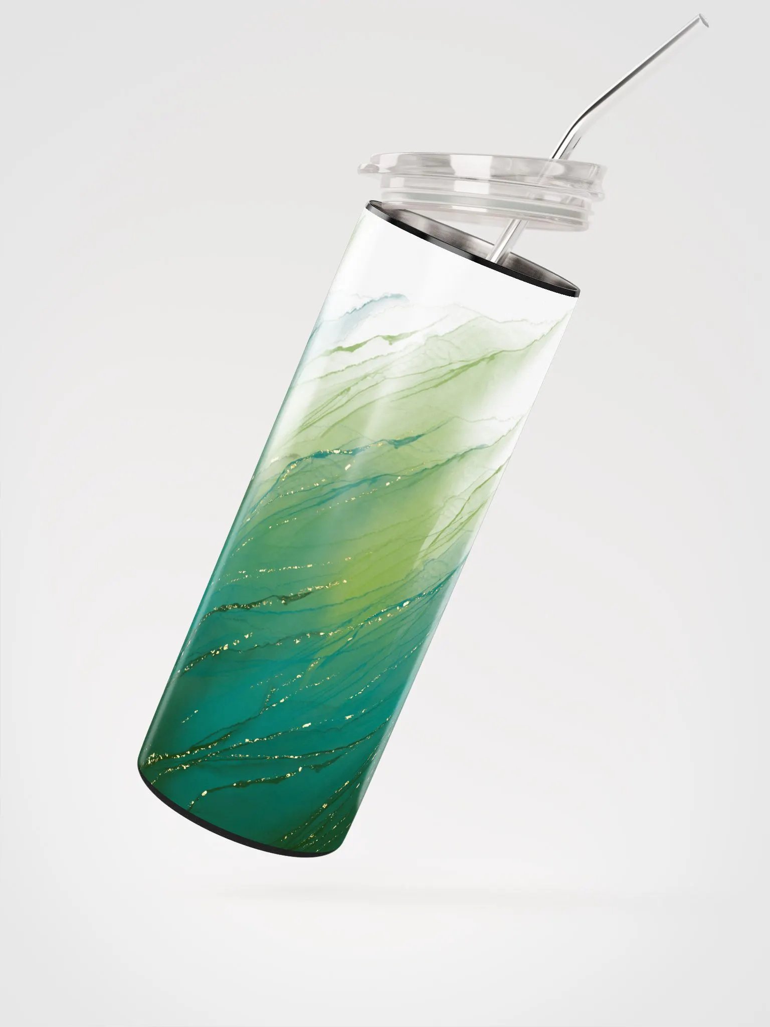 Enchanted Emerald: Green Gold Whispers Tumbler product image (2)