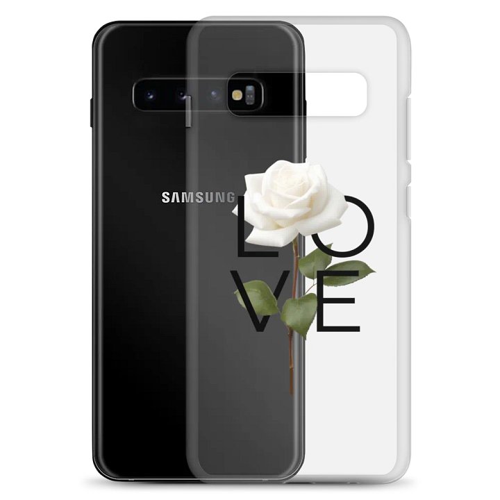 'LOVE' White Rose Samsung® Clear Case product image (8)