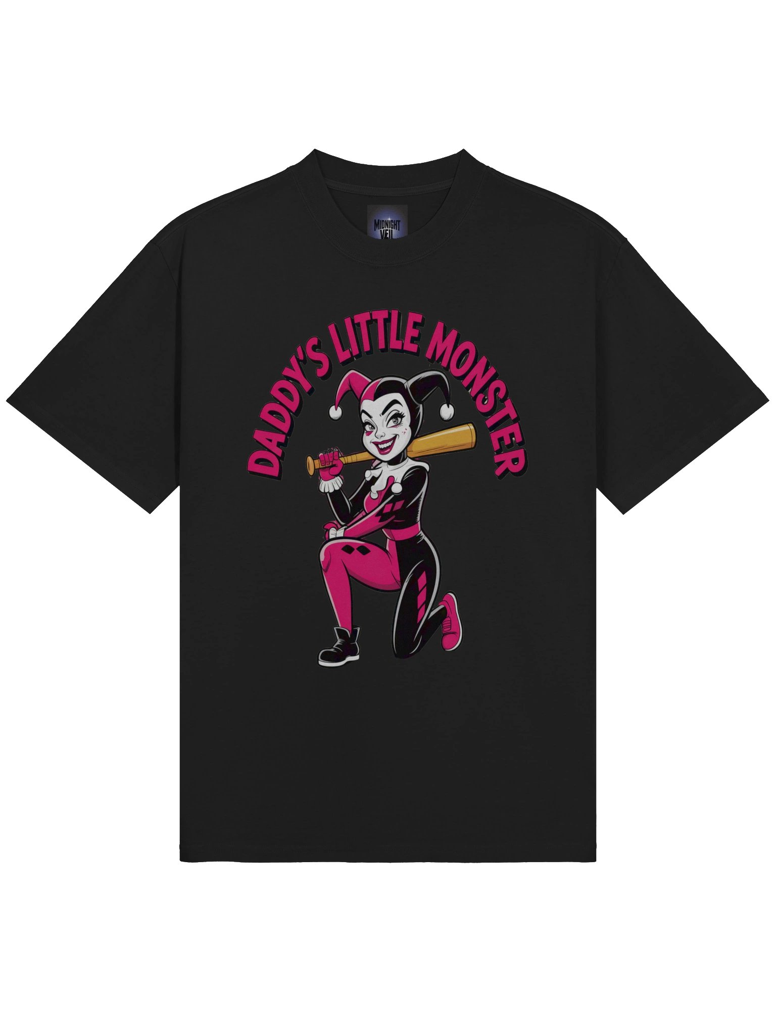 Mischievous Minion: Harley Quinn Daddy's Little Monster Oversized Faded T-Shirt product image (5)